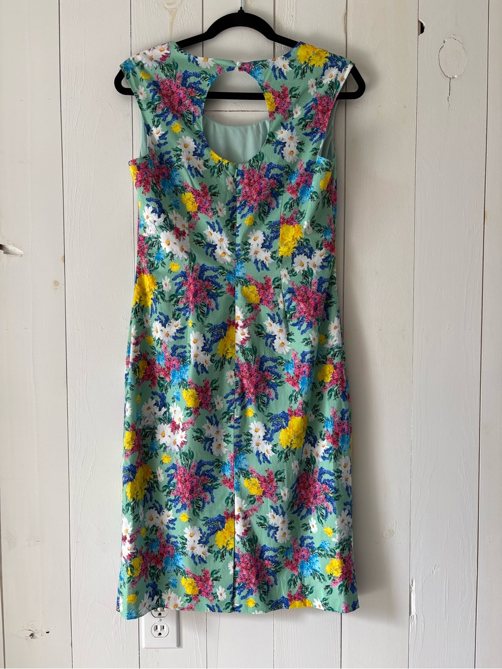NWOT J. Peterman Modern Vintage Mint Floral Sheath Dress Size 8 Garden Party - Picture 5 of 14